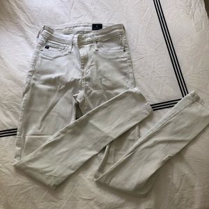 AG The Farrah White High-Rise Skinny Jeans